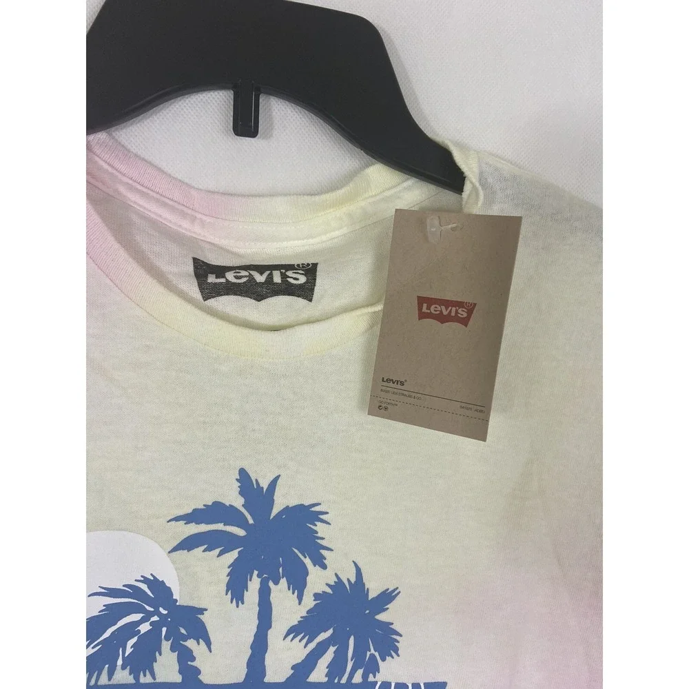LEVI'S Men's T-shirt  Levi Strauss Classic Logo Men Size M Tye Dye‎ Beach Cotton